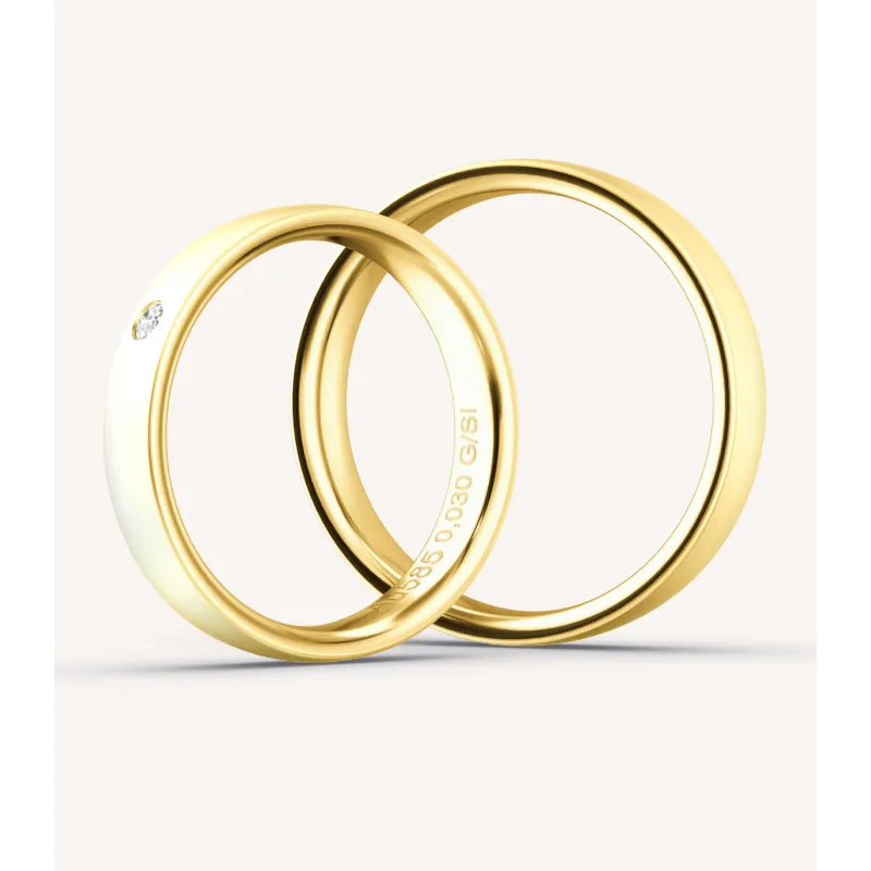 Liorena Eheringe 585 Gelbgold mit Diamant | Moreen
