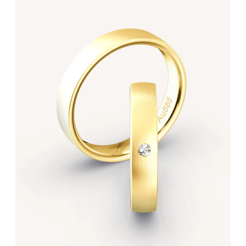 Liorena Eheringe 585 Gelbgold mit Diamant | Moreen