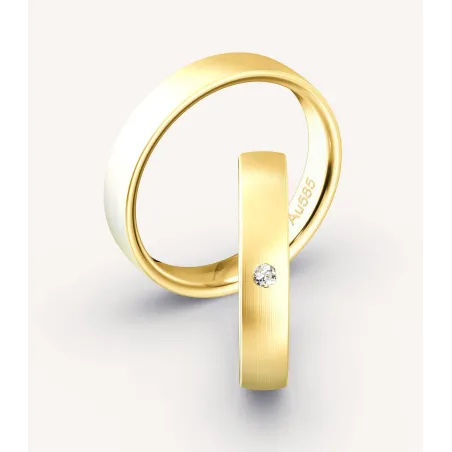 Liorena Eheringe 585 Gelbgold mit Diamant | Moreen