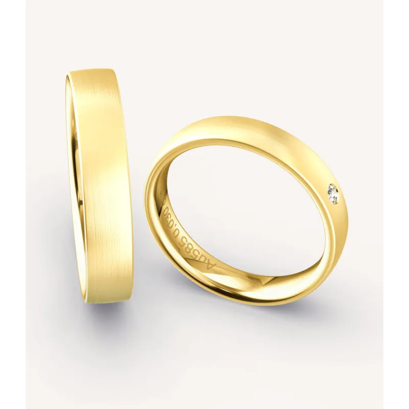 Liorena Eheringe 585 Gelbgold mit Diamant | Moreen
