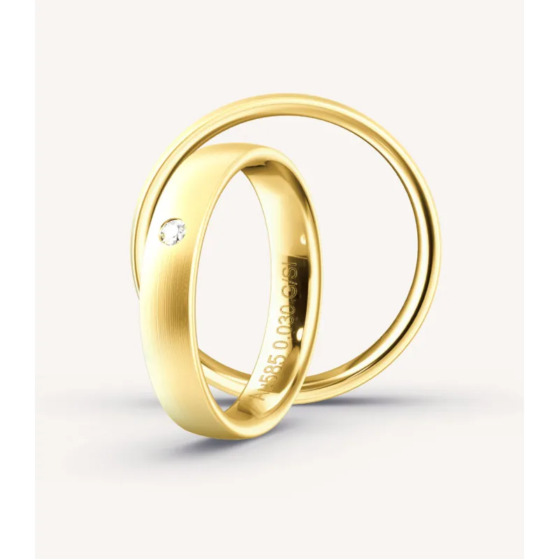 Liorena Eheringe 585 Gelbgold mit Diamant | Moreen