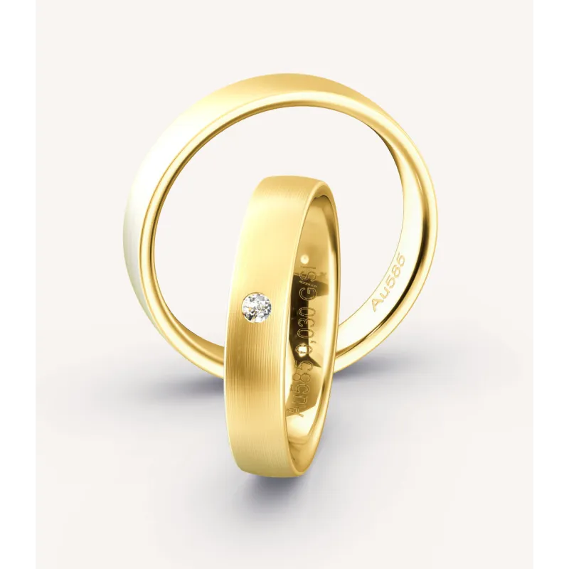 Liorena Eheringe 585 Gelbgold mit Diamant | Moreen