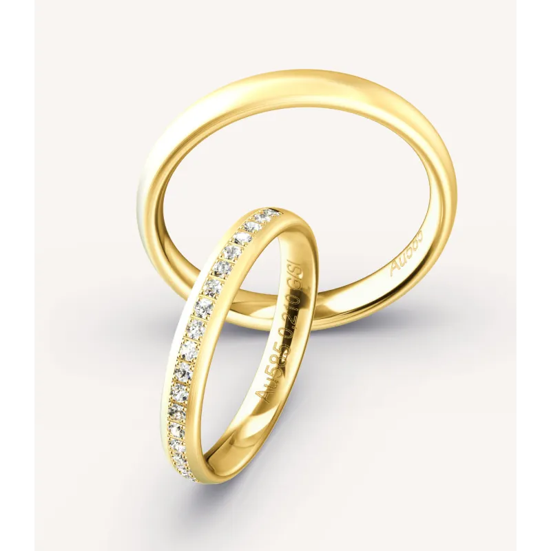 Lioré Eheringe 585 Gelbgold mit Diamanten | Moreen