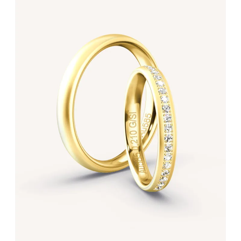 Lioré Eheringe 585 Gelbgold mit Diamanten | Moreen