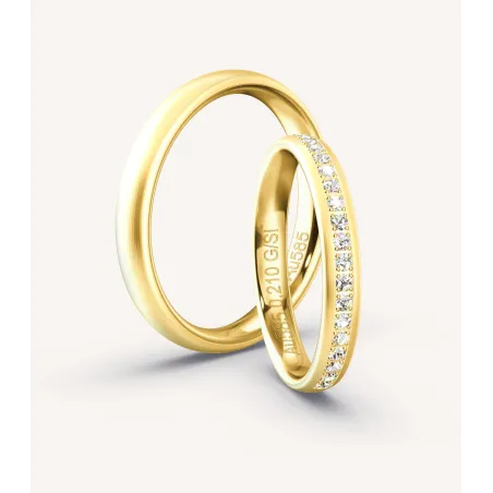 Lioré Eheringe 585 Gelbgold mit Diamanten | Moreen