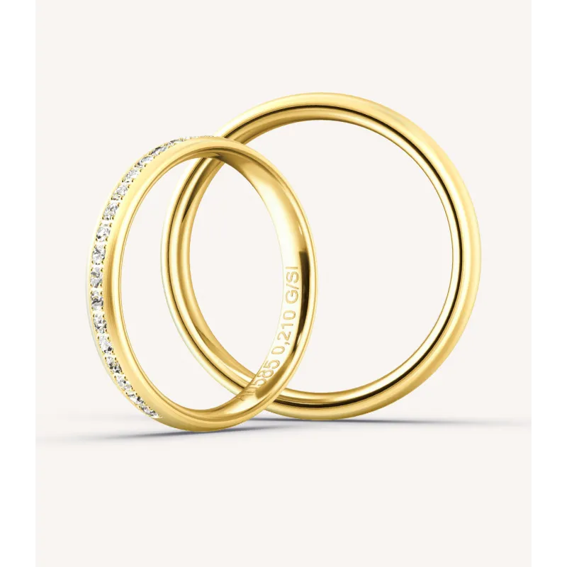 Lioré Eheringe 585 Gelbgold mit Diamanten | Moreen
