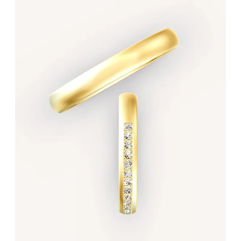 Lioré Eheringe 585 Gelbgold mit Diamanten | Moreen