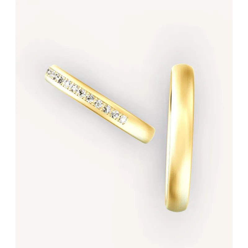 Lioré Eheringe 585 Gelbgold mit Diamanten | Moreen