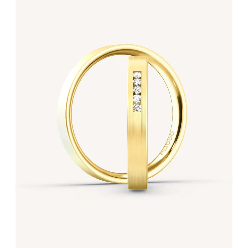 Mireva Trauringe aus Gelbgold mit Diamanten | Moreen