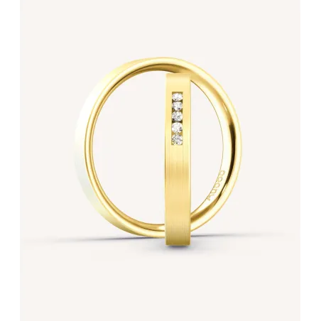Mireva Trauringe aus Gelbgold mit Diamanten | Moreen