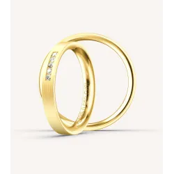 Mireva Trauringe aus Gelbgold mit Diamanten | Moreen