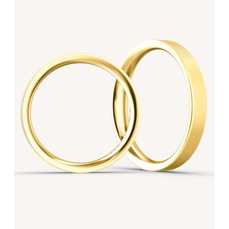 Mireva Trauringe aus Gelbgold mit Diamanten | Moreen