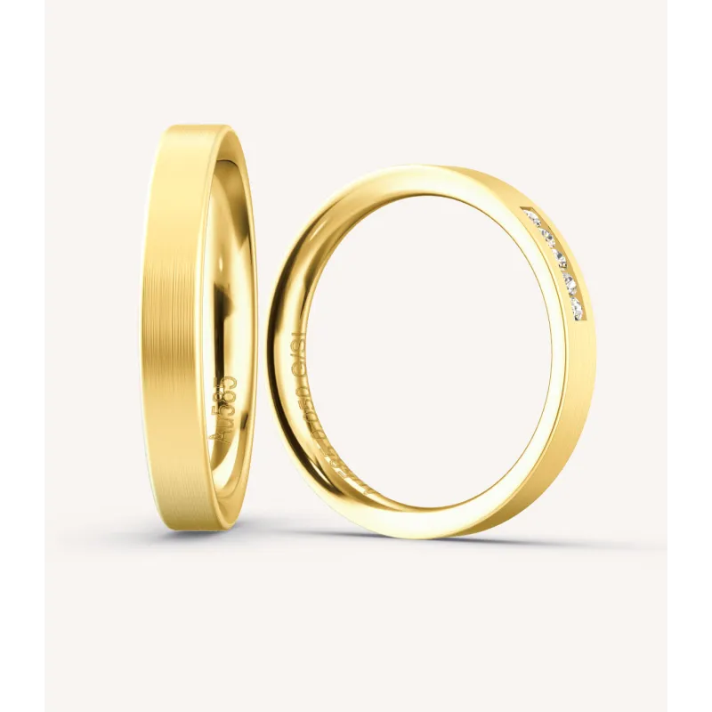 Mireva Trauringe aus Gelbgold mit Diamanten | Moreen