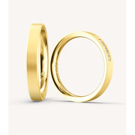 Mireva Trauringe aus Gelbgold mit Diamanten | Moreen