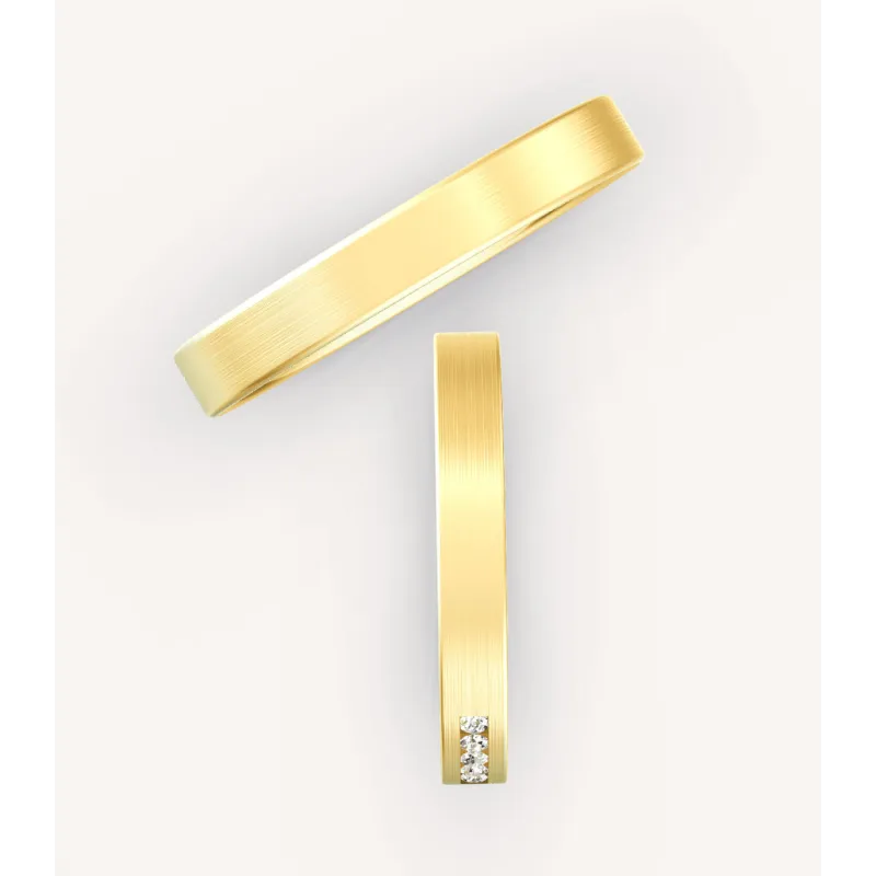 Mireva Trauringe aus Gelbgold mit Diamanten | Moreen