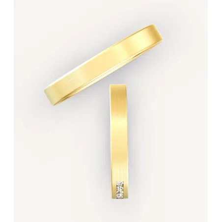 Mireva Trauringe aus Gelbgold mit Diamanten | Moreen