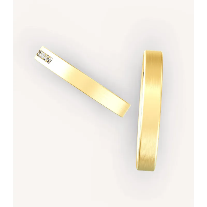 Mireva Trauringe aus Gelbgold mit Diamanten | Moreen
