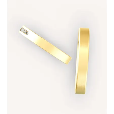Mireva Trauringe aus Gelbgold mit Diamanten | Moreen