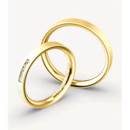 Mireva Trauringe aus Gelbgold mit Diamanten | Moreen