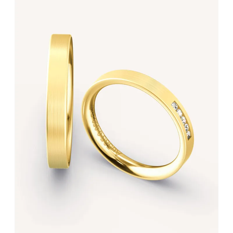 Mireva Trauringe aus Gelbgold mit Diamanten | Moreen