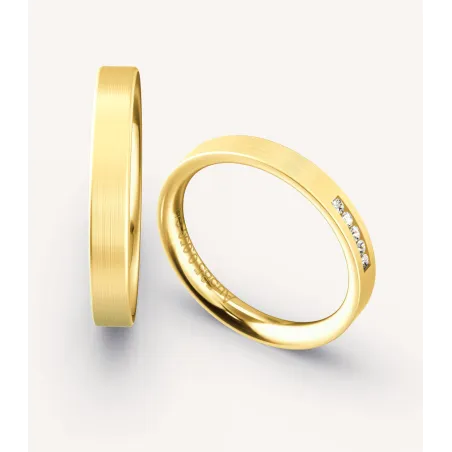 Mireva Trauringe aus Gelbgold mit Diamanten | Moreen