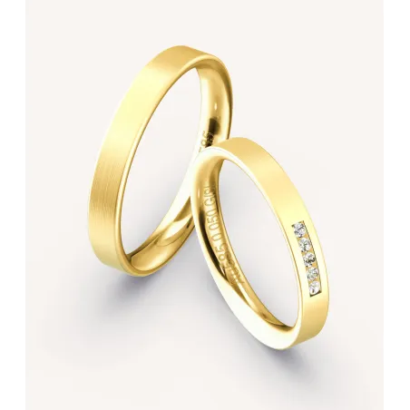 Mireva Trauringe aus Gelbgold mit Diamanten | Moreen