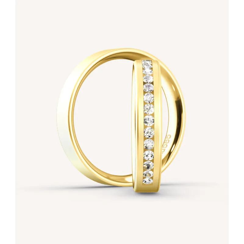 Evelisse Trauringe Gelbgold mit Diamanten | Moreen