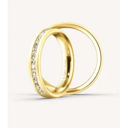 Evelisse Trauringe Gelbgold mit Diamanten | Moreen