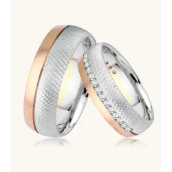 Valenza Bicolor Eheringe mit Diamanten | Moreen