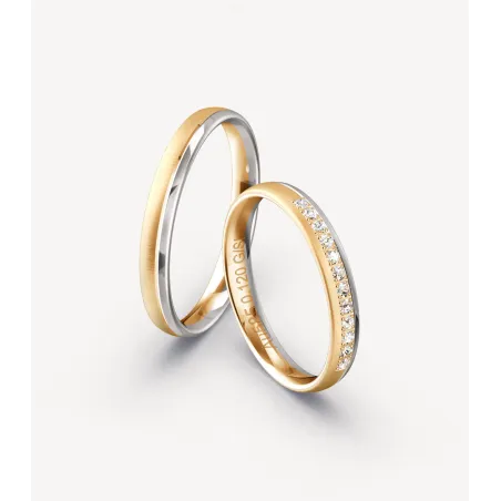 Celestia Trauringe 585 Gelb- & Weißgold mit Diamanten | Moreen