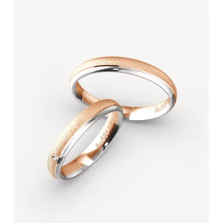 Amaris Trauringe Rosé- & Weißgold mit Diamant | Moreen