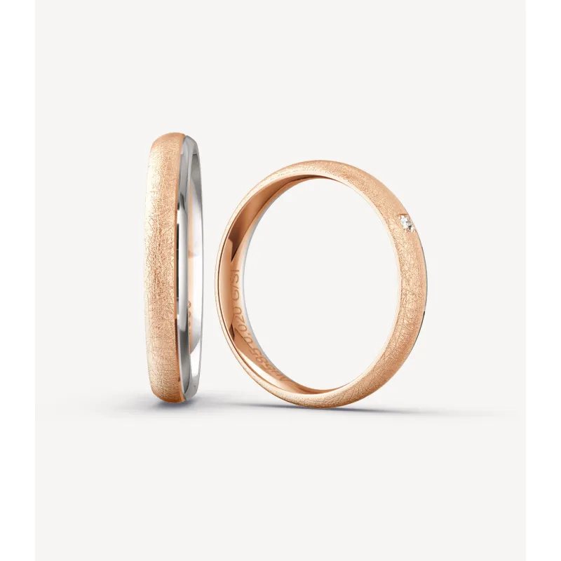Amaris Trauringe Rosé- & Weißgold mit Diamant | Moreen