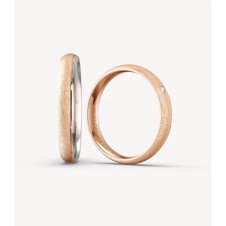 Amaris Trauringe Rosé- & Weißgold mit Diamant | Moreen