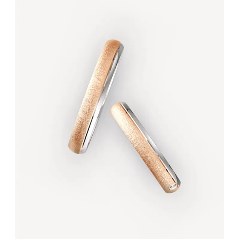 Amaris Trauringe Rosé- & Weißgold mit Diamant | Moreen