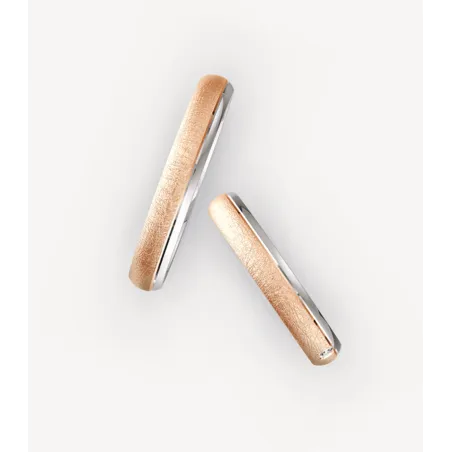 Amaris Trauringe Rosé- & Weißgold mit Diamant | Moreen