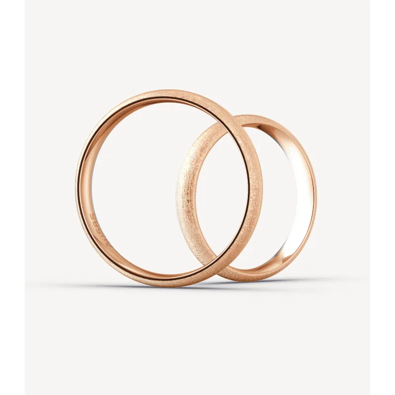 Amaris Trauringe Rosé- & Weißgold mit Diamant | Moreen