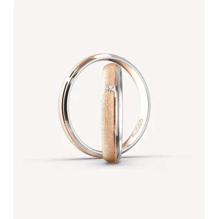 Amaris Trauringe Rosé- & Weißgold mit Diamant | Moreen