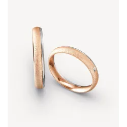 Amaris Trauringe Rosé- & Weißgold mit Diamant | Moreen