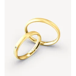 Nerina Trauringe aus Gelbgold mit Diamant | Moreen