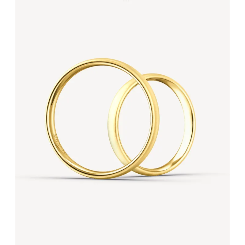 Nerina Trauringe aus Gelbgold mit Diamant | Moreen