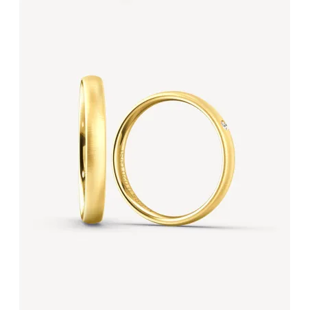 Nerina Trauringe aus Gelbgold mit Diamant | Moreen