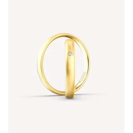 Nerina Trauringe aus Gelbgold mit Diamant | Moreen