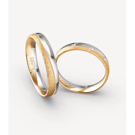 Serenia Bicolor Eheringe Roségold Weißgold | Moreen