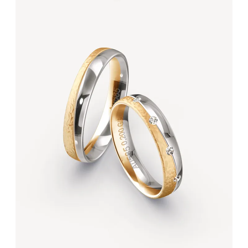 Serenia Bicolor Eheringe Roségold Weißgold | Moreen
