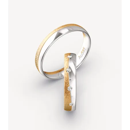 Serenia Bicolor Eheringe Roségold Weißgold | Moreen