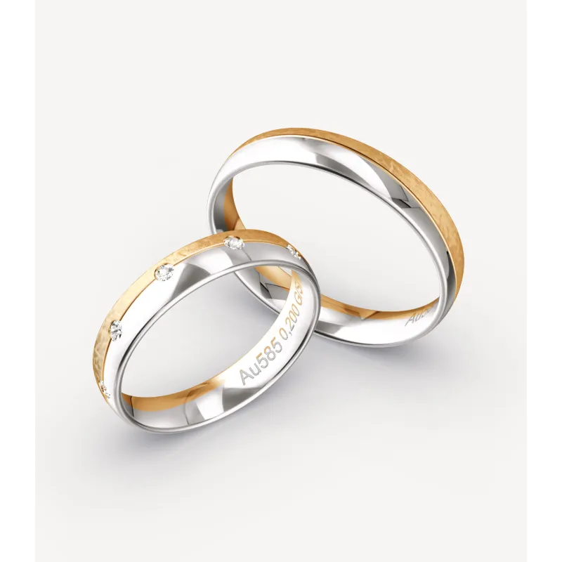 Serenia Bicolor Eheringe Roségold Weißgold | Moreen