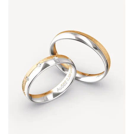 Serenia Bicolor Eheringe Roségold Weißgold | Moreen