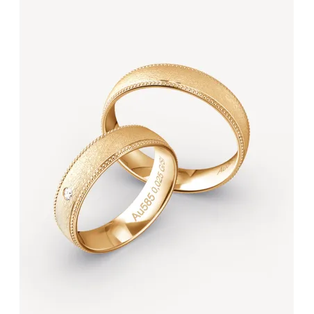 Velmira Trauringe aus Gelbgold mit Diamant | Moreen