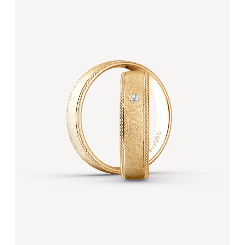 Velmira Trauringe aus Gelbgold mit Diamant | Moreen