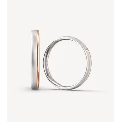 Elowen Trauringe Rosé- & Weißgold mit Diamant | Moreen